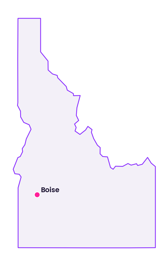 Map of Idaho showing the location of Boise