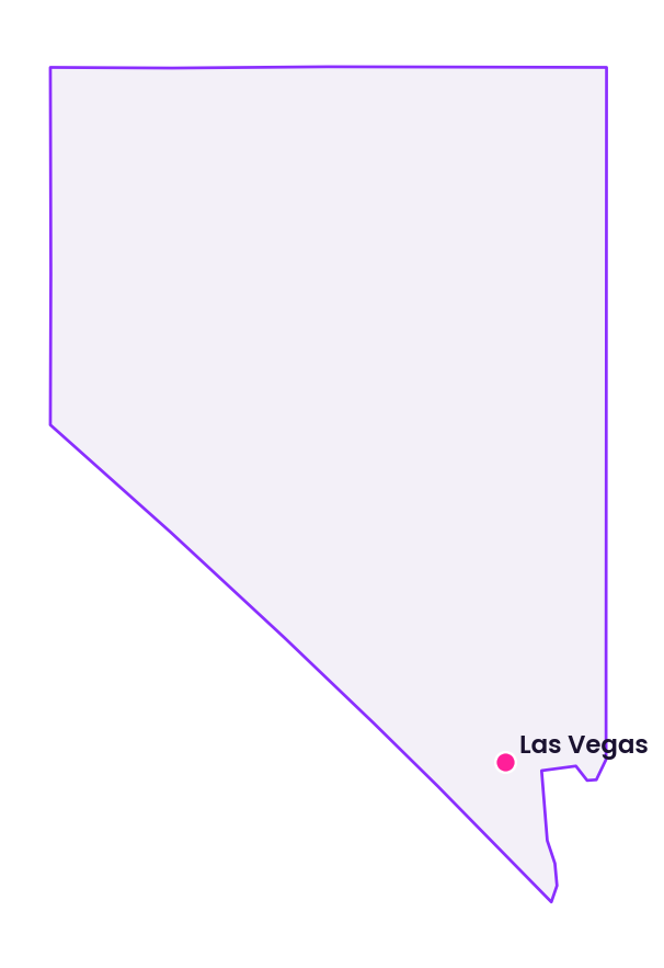 Map of Nevada showing the location of Las Vegas