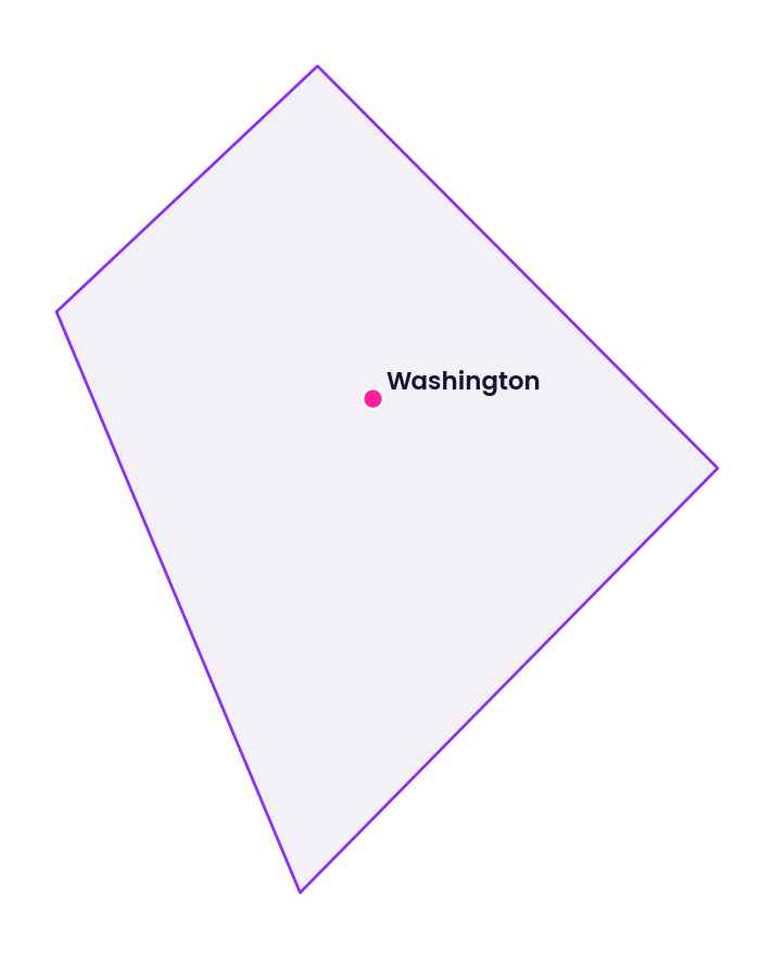 Map of District of Columbia showing the location of Washington